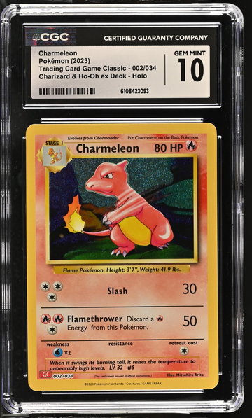 2023 Pokemon #002/034 Charmeleon Charizard & Ho-Oh ex Deck - Holo CGC 10