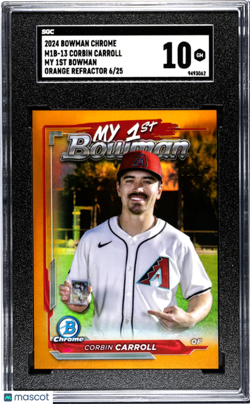 2024 Bowman Chrome Corbin Carroll #M1B-13 My 1ST Orange Refractor SGC 10