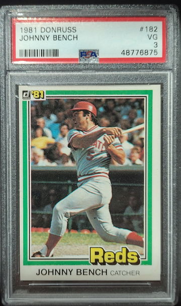 1981 Donruss Johnny Bench PSA 3