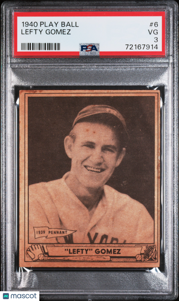 1940 Play Ball Lefty Gomez #6 PSA 3
