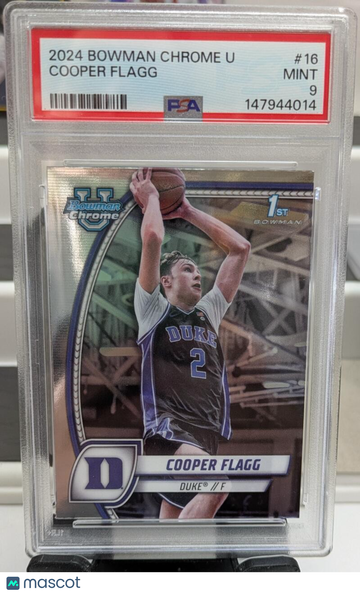 2024-25 Bowman University Chrome Cooper Flagg #16 PSA 9 PSA 9 MINT Duke Blue Devils