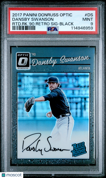 2017 Panini Donruss Optic Rated Rookie 1990 Retro Signatures Dansby Swanson #1990-DS Black PSA 9