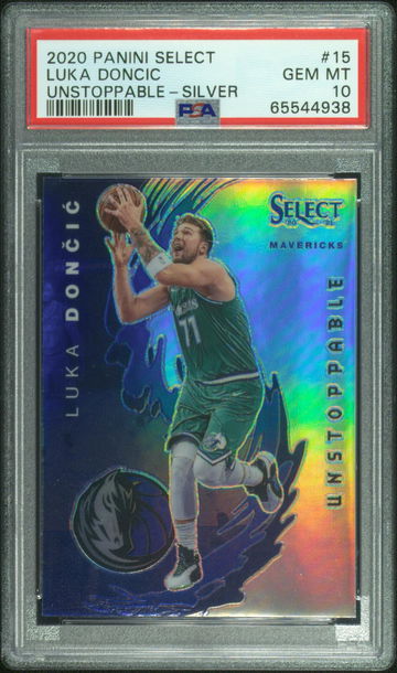 2020 PANINI SELECT UNSTOPPABLE LUKA DONCIC #15 UNSTOPPABLE-SILVER PSA 10