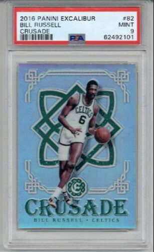 2016 PANINI EXCALIBUR CRUSADE #82 BILL RUSSELL CARD BOSTON CELTICS PSA 9