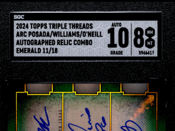 2024 Topps Triple Threads Williams O'neill Posada #ARC-PWO Autograph Relic Combo Emerald SGC 8 Auto 10