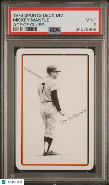 1978 Sports Deck Divison Mickey Mantle PSA 9 - Yankees - Ace of Clubs