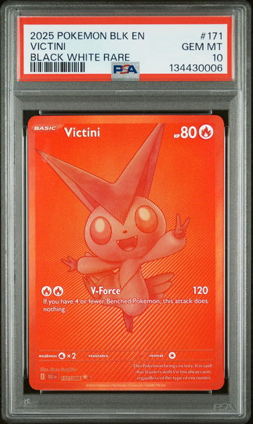 2025 Pokemon Scarlet and Violet Black Bolt Black White Rare Victini #171 PSA 10