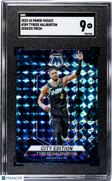 2023 Panini Mosaic Tyrese Haliburton #289 Genesis Prizm SGC 9