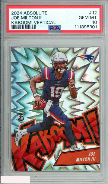 2024 PANINI ABSOLUTE KABOOM! VERTICAL JOE MILTON III #12 ROOKIE PSA 10 GEM MT