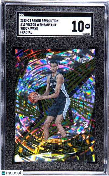 2023 Panini Revolution Victor Wembanyama #15 Shock Wave Fractal Rookie SGC 10