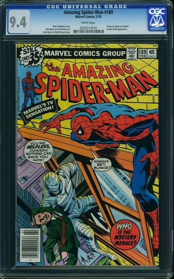 AMAZING SPIDER-MAN #189, CGC 9.4 NM