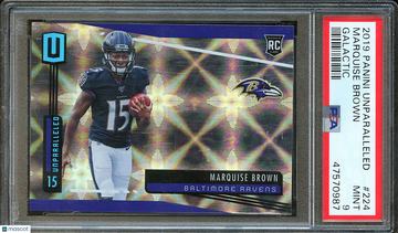 2019 Panini Unparalleled Marquise Brown #224 Galactic PSA 9