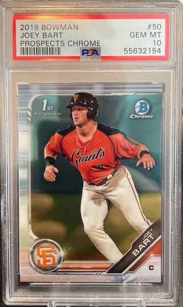 Joey Bart 2019 Bowman Chrome 1st Prospect PSA 10 