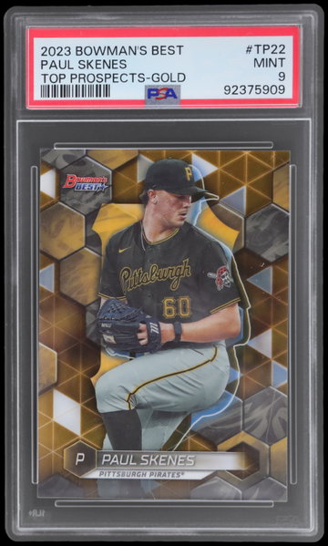 2023 Bowman's Best Paul Skenes Top Prospect Gold Refractor PSA 9