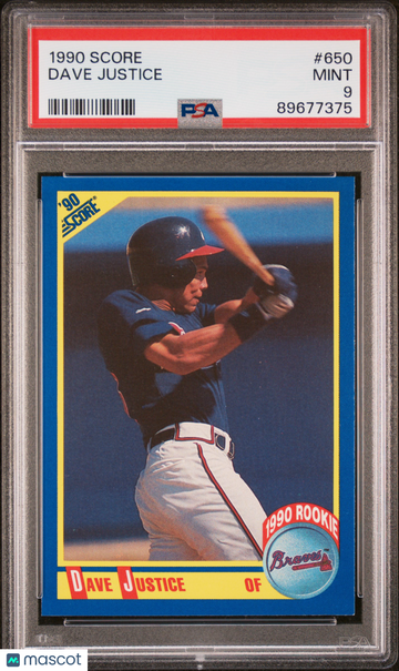 1990 Score Dave Justice #650 Rookie PSA 9