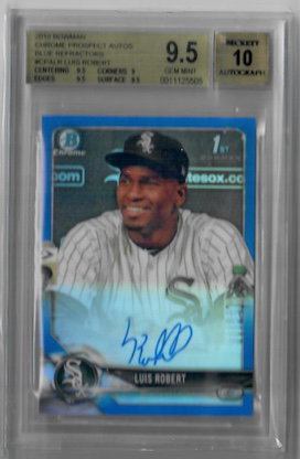 LUIS ROBERT 2018 BOWMAN CHROME BLUE REFRACTOR AUTO 129/150 #LR