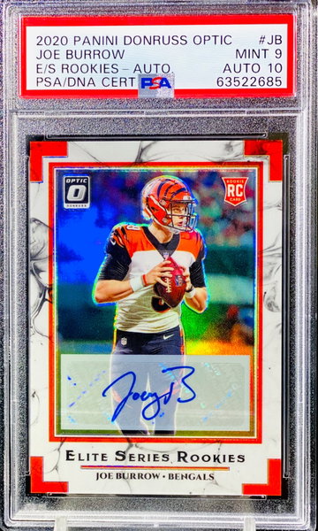 Joe Burrow Optic Elite RC Auto /25 PSA 9 POP 2 