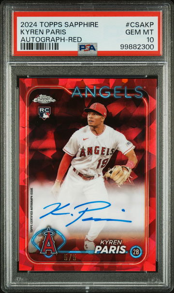 2024 Topps Chrome Sapphire Red Kyren Paris #CSA-KP RC Auto /5 PSA 10