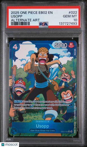 2025 One Piece Eb02-Extra Booster -Anime 25th Collection- Usopp Alternate Art PSA 10 #022