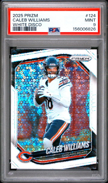 2025 Panini Prizm White Disco Caleb Williams #124 PSA 9