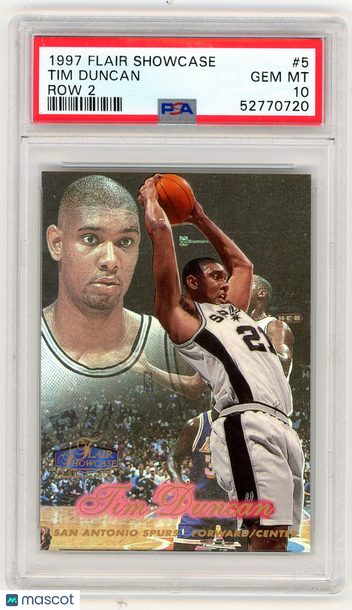 1997 Flair Showcase Tim Duncan #5 Row 2 PSA 10