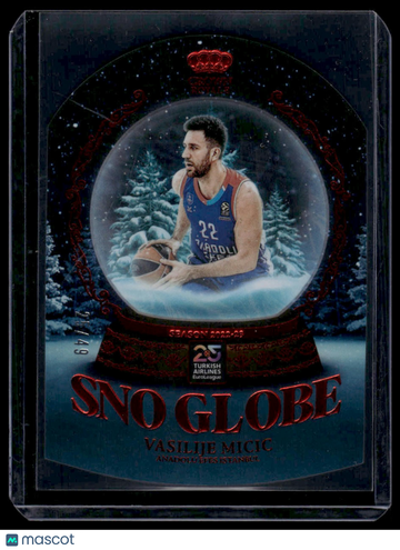 2024 Panini Crown Royale EuroLeague Snow Globe Vasilije Micic #13 Red /49