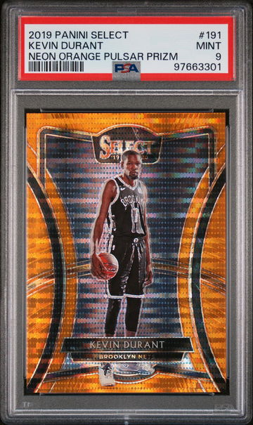 2019 Panini Select Neon Orange Kevin Durant #191 /13 PSA 9