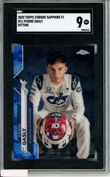 2020 TOPPS CHROME SAPPHIRE FORMULA 1 PIERRE GASLY #11 SITTING SGC 9 MINT