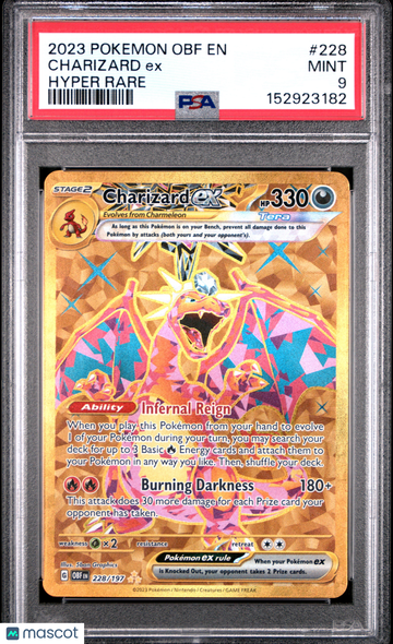 2023 Pokemon Obf EN-Obsidian Flames Charizard EX Hyper Rare PSA 9 #228/197