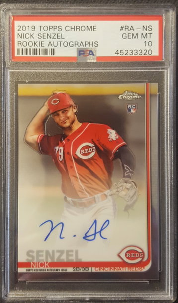2019 Topps Chrome Nick Senzel Autograph Rookie PSA 10 Cincinnati Reds
