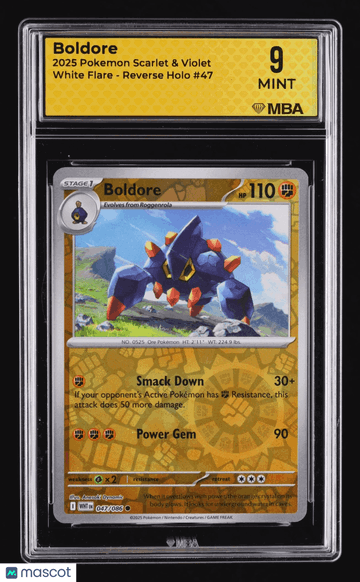 2025 Pokemon Scarlet & Violet White Flare Boldore Reverse Holo MBA 9 #47