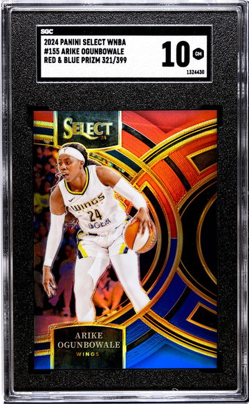 2024 Panini Select Wnba #155 Arike Ogunbowale Red & Blue Prizm /399 SGC 10