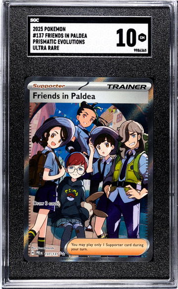 2025 Pokemon Prismatic Evolutions Ultra Rare Friends in Paldea #137 SGC 10