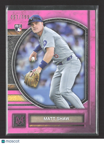 2025 Topps Museum Collection Matt Shaw #84 Pink 091/199 RC