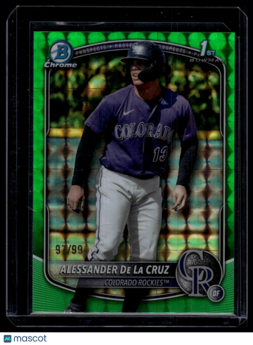 2025 Bowman Chrome Alessander De La Cruz #BCP-219 Prospects Green Geometric SN