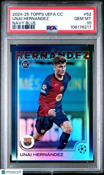 2024-25 Topps UEFA Club Competitions Unai Hernandez #52 Navy Blue PSA 10