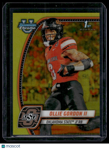 2024 Bowman University Chrome Ollie Gordon II #197 Yellow Refractor SN