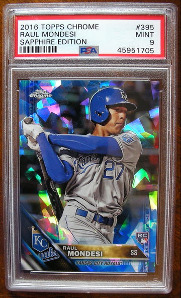 Raul Adalberto Mondesi 2016 Topps Chrome Sapphire #395 PSA 9