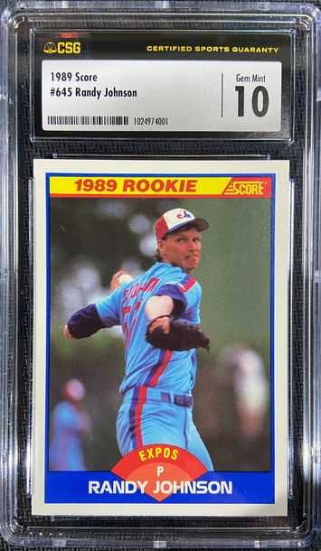 1989 Score ROOKIE Randy Johnson CSG 10 GEM MINT Low POP!