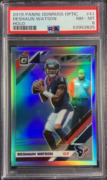 2019 Donruss Optic Holo Silver Prizm #41 Deshaun Watson Texans PSA 8
