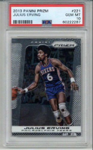 2013 PANINI PRIZM #221 JULIUS DR. J ERVING PHILADELPHIA 76ERS PSA 10 LOW POP