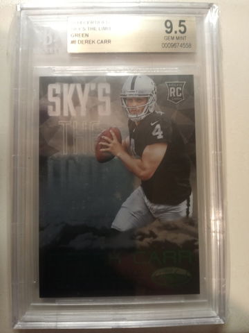 2014 Certified Sky's The Limit Green Derek Carr SSP RC 3/5 BGS 9.5