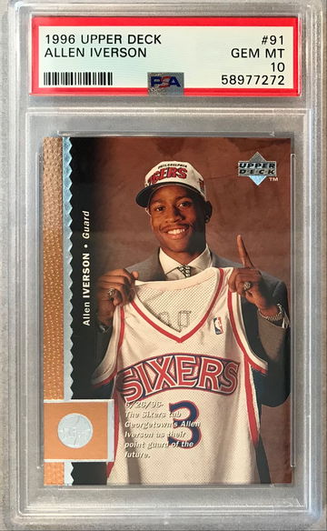 Allen Iverson 1996 Upper Deck Rookie #91 Rookie - PSA 10 GEM MINT - 76ers
