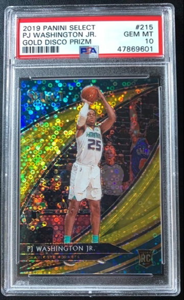 PJ Washington Jr 2019 Select #215 Gold Disco 02/10 PSA 10 