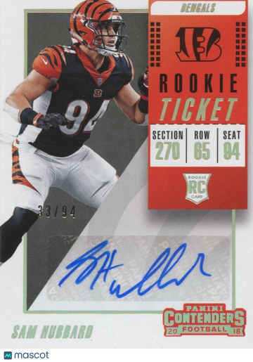 2018 Panini Contenders Sam Hubbard Rookie Panini Authentic