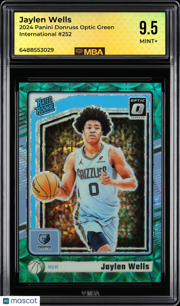 2024 Panini Donruss Optic Jaylen Wells #252 Green International /25 MBA 9.5