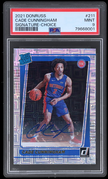 2021 Donruss Cade Cunningham Rated Rookie Signature Choice PSA 9 RC