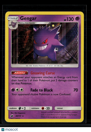 2017 Crimson Invasion Gengar Rare #38/111