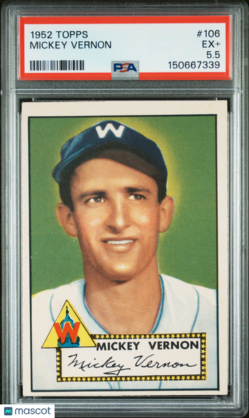1952 Topps Mickey Vernon #106 Vintage Stock PSA 5.5