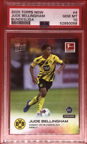 2020 Topps NOW #4 ~ JUDE BELLINGHAM ~ FIRST ROOKIE CARD! PSA 10 GEM MINT!